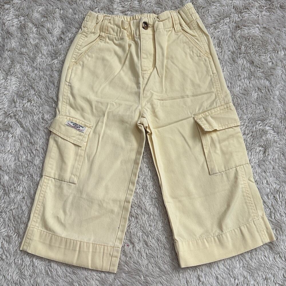 Vintage Ralph Lauren Kids 6X Casual Butter Yellow Wide Leg Cargo Trousers